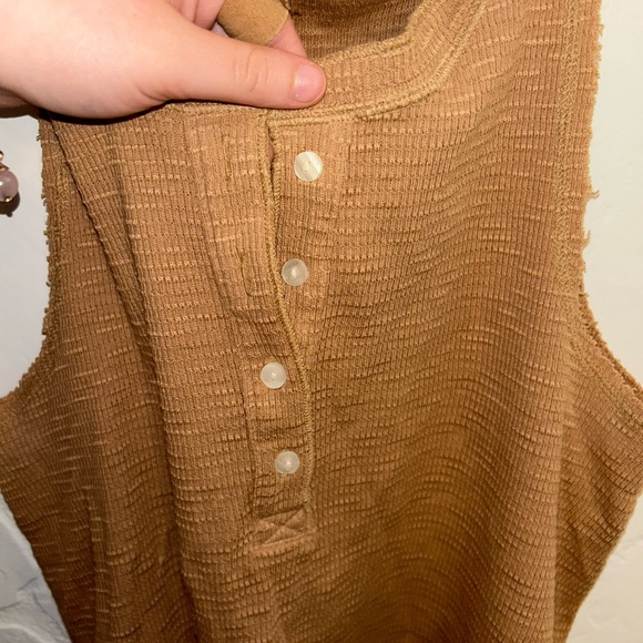 Aerie Tan Sleeveless Crop Tank Top Casual - Picture 5 of 5